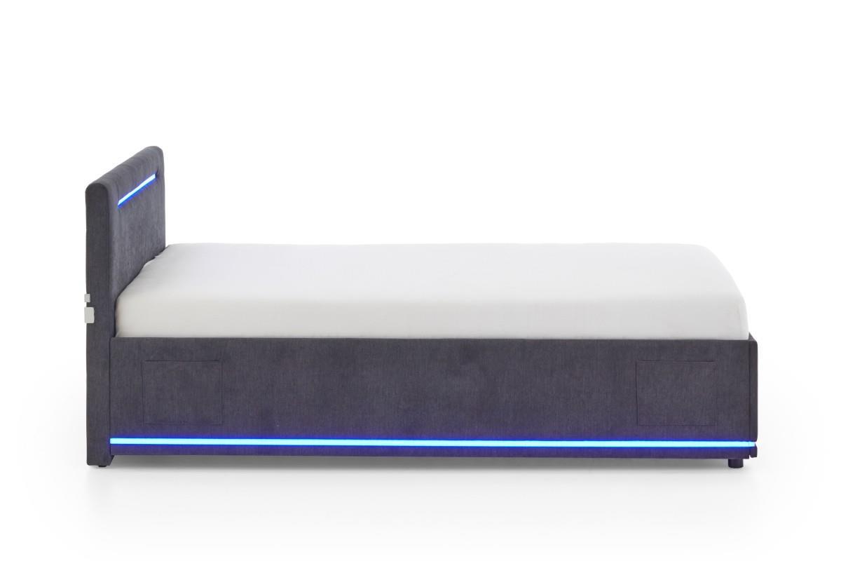 Gestoffeerd Bed Circle 120x200 Antraciet zijaanzicht