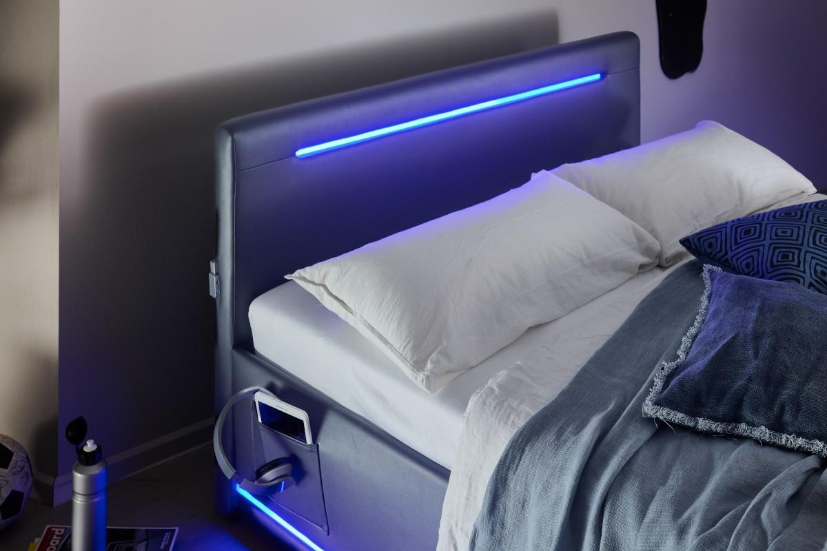 Gestoffeerd Bed Circle 120x200 Zwart detail