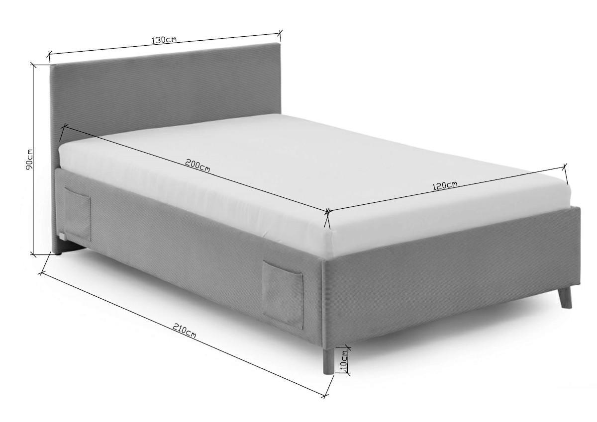 Gestoffeerd Bed Cool 120x200 afmetingen