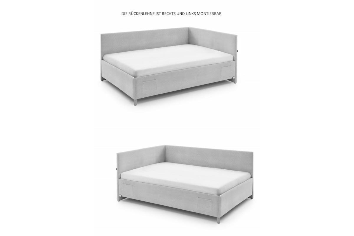 Gestoffeerd Bed Cool met rugleuning Montagevarianten