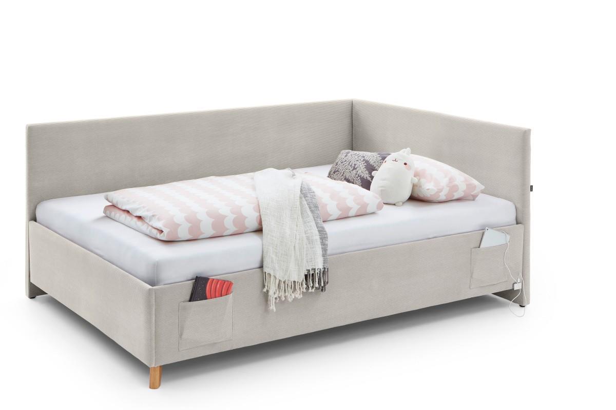 Gestoffeerd Bed Cool 120x200 met rugleuning Beige