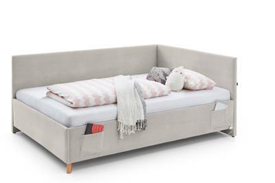 Gestoffeerd Bed Cool 120x200 met rugleuning Beige