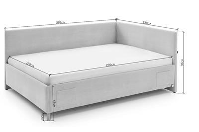 Gestoffeerd Bed Cool 120x200 met rugleuning afmetingen