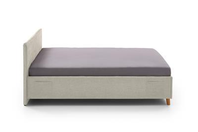 Gestoffeerd Bed Fun 120x200 Beige zijaanzicht
