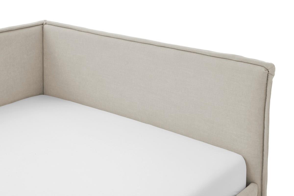 Gestoffeerd Bed Fun 120x200 met rugleuning Beige detail