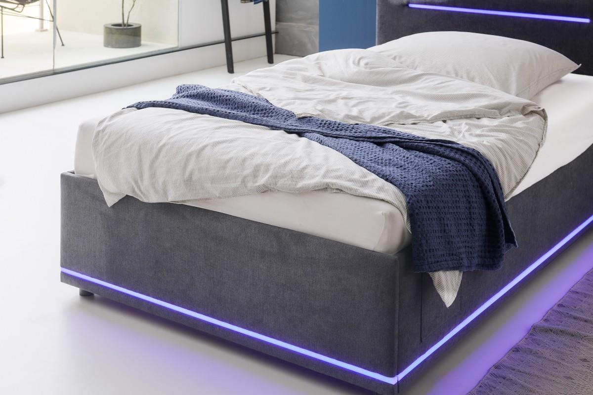 Gestoffeerd Bed Circle 140x200 Antraciet detail