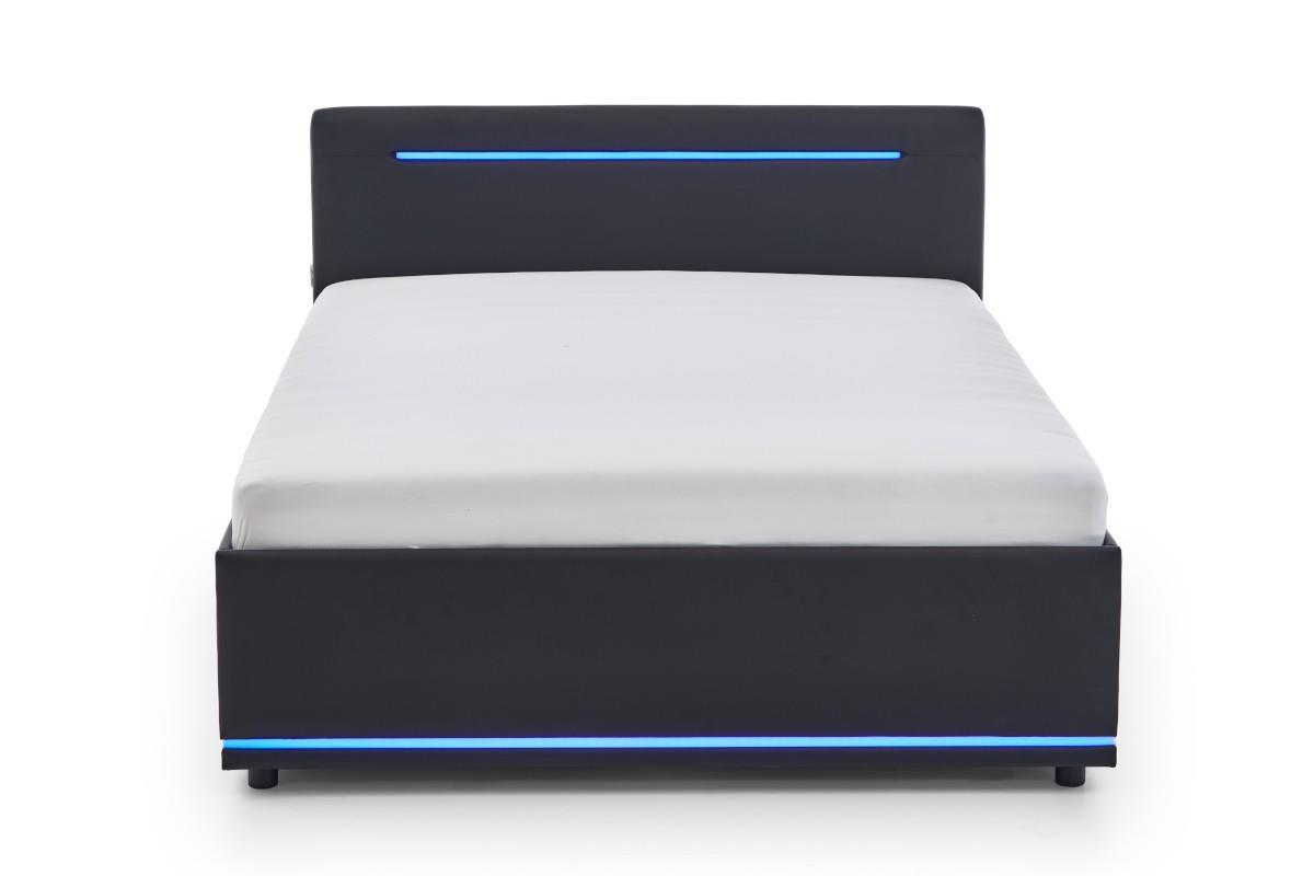 Gestoffeerd Bed Circle 140x200 Zwart vooraanzicht