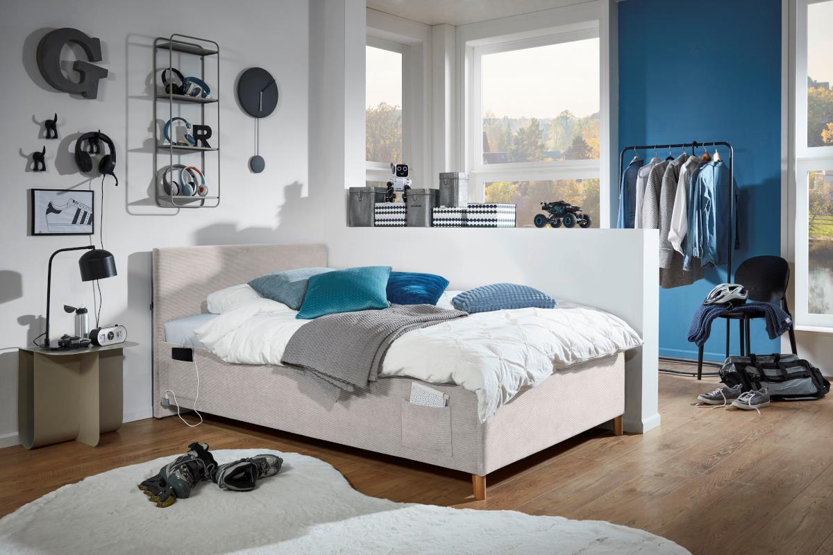 Gestoffeerd Bed Cool 140/200 Beige