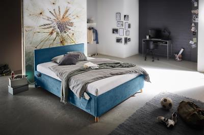 Gestoffeerd Bed Cool 140/200 Blauw