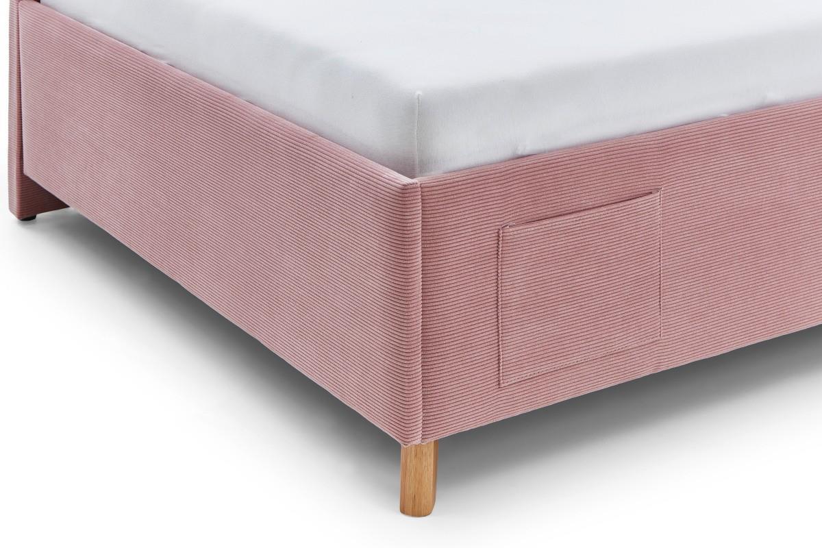 Gestoffeerd Bed Cool 140x200 met rugleuning Roze detail