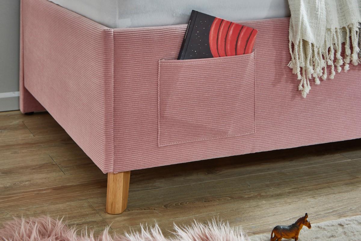 Gestoffeerd Bed Cool Roze USB-port