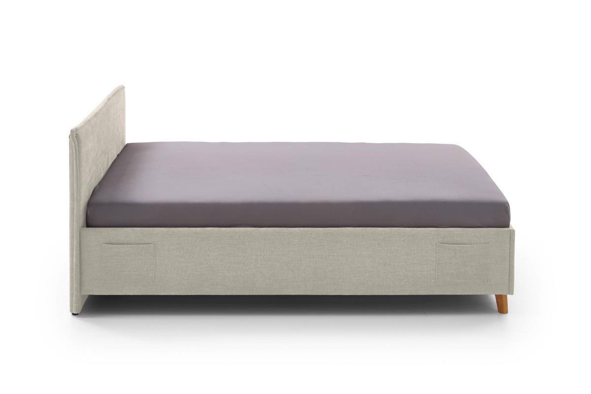 Gestoffeerd Bed Fun 140x200 Beige zijaanzicht