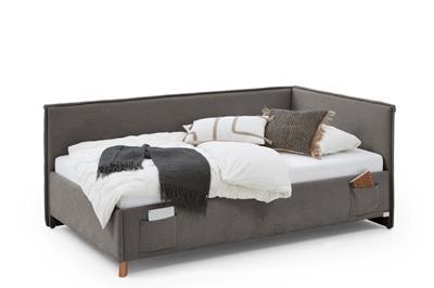 Gestoffeerd Bed Fun 140x200 met rugleuning Antraciet