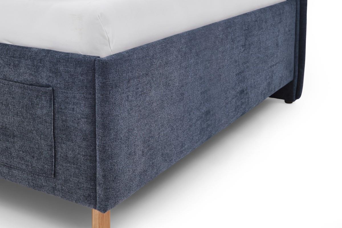 Gestoffeerd Bed Fun 140x200 met rugleuning Blauw detail