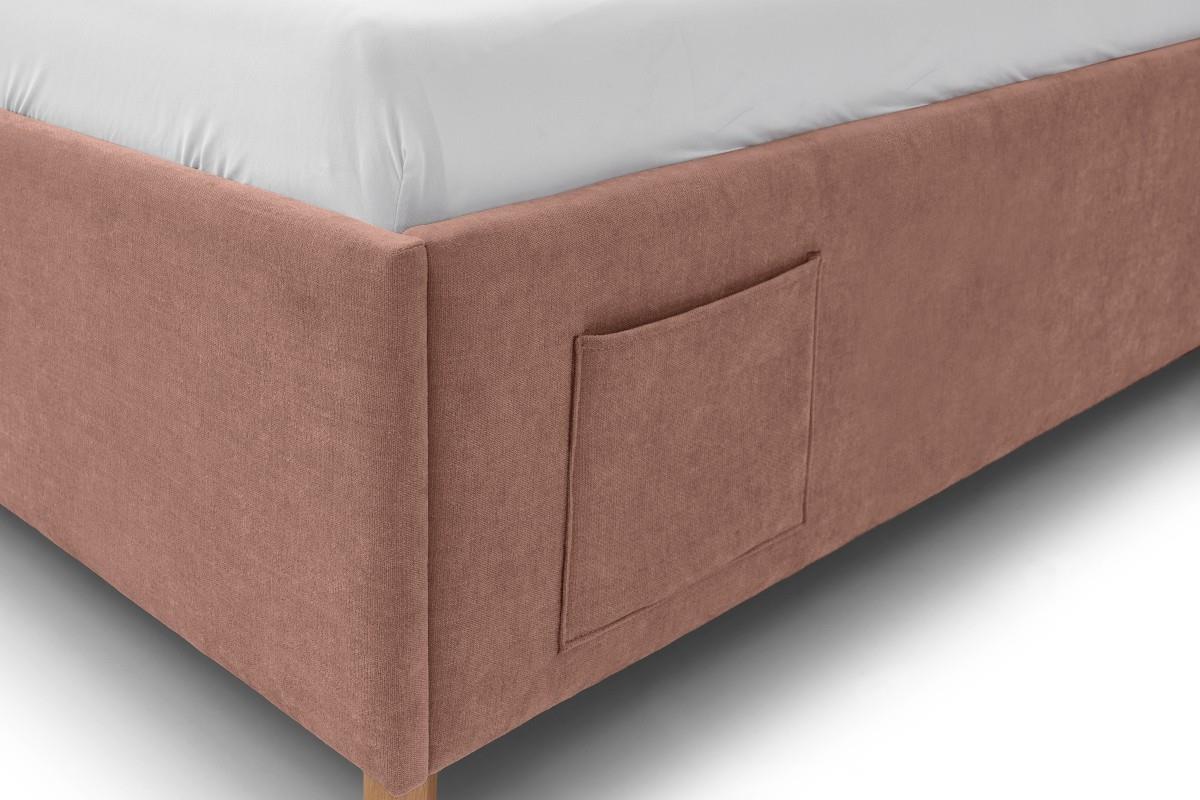 Gestoffeerd Bed Fun 140x200 met rugleuning Roze detail