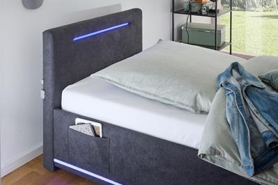 Gestoffeerd Bed Circle 90x200 Antraciet detail