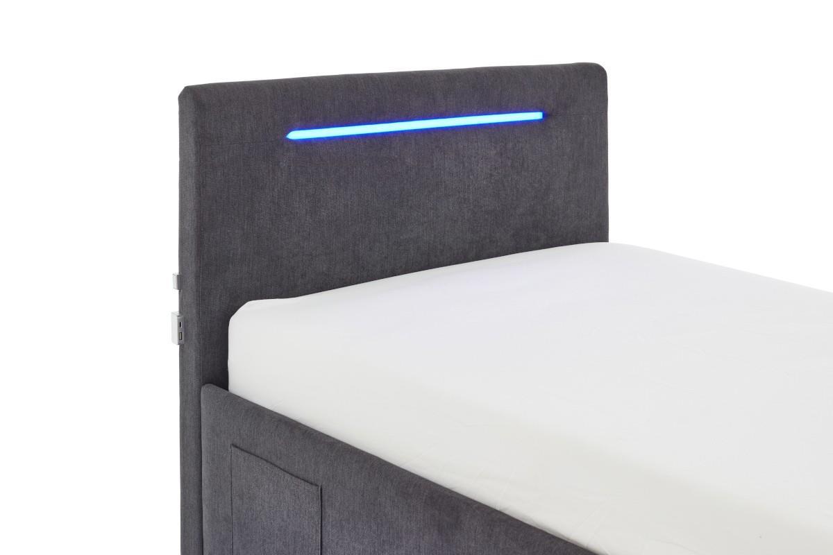 Gestoffeerd Bed Circle 90x200 Antraciet detail