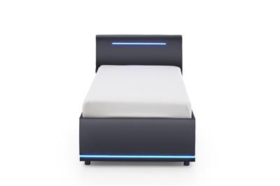 Gestoffeerd Bed Circle 90x200 Zwart vooraanzicht