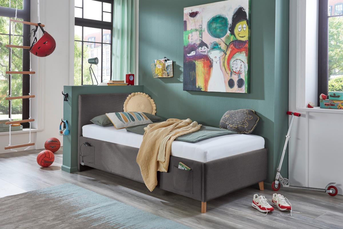 Gestoffeerd Bed Cool 90/200 Antraciet