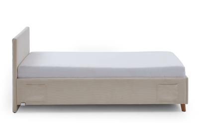 Gestoffeerd Bed Cool 90x200 Beige zijaanzicht