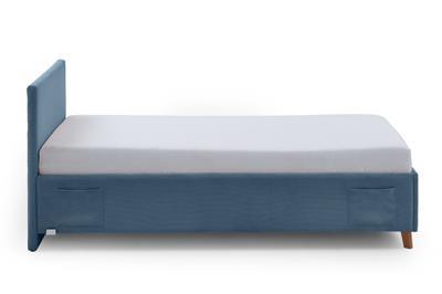 Gestoffeerd Bed Cool 90x200 Blauw zijaanzicht
