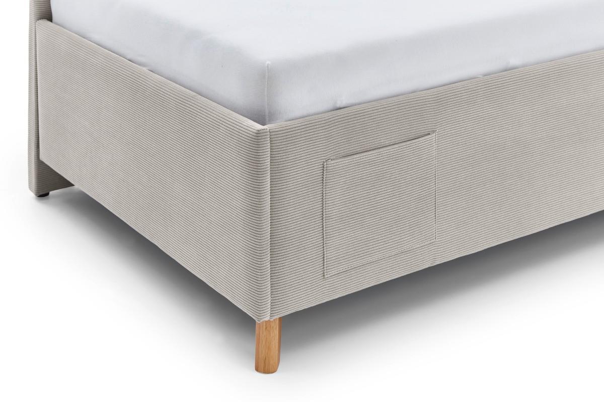 Gestoffeerd Bed Cool 90x200 met rugleuning Beige detail