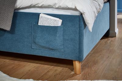 Gestoffeerd Bed Cool 90x200 met rugleuning Blauw detail