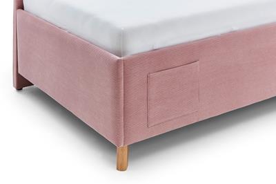 Gestoffeerd Bed Cool 90x200 met rugleuning Roze detail