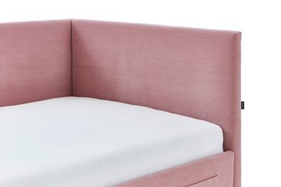 Gestoffeerd Bed Cool 90x200 met rugleuning Roze detail
