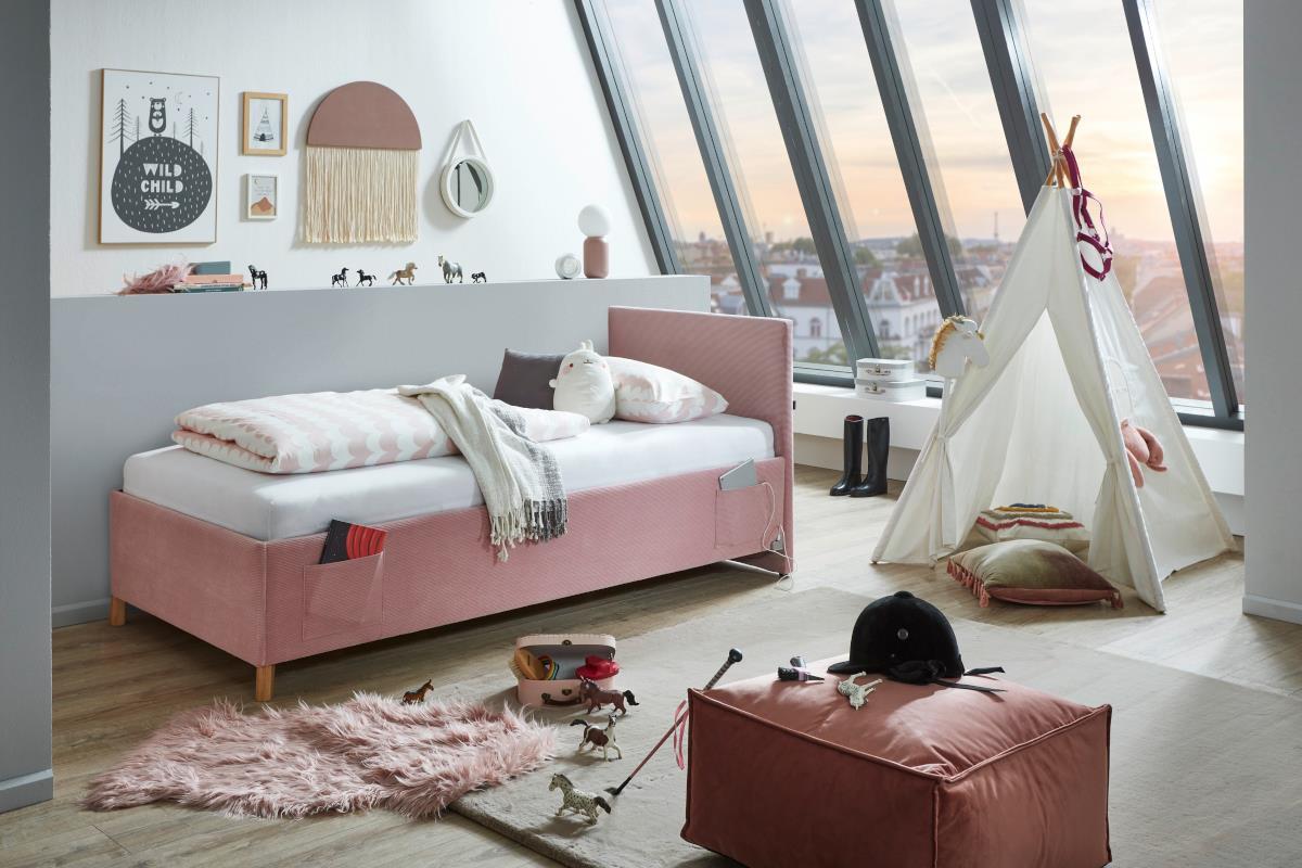 Gestoffeerd Bed Cool 90/200 Roze