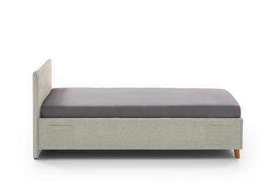 Gestoffeerd Bed Fun 90x200 Beige zijaanzicht