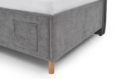 Gestoffeerd Bed Fun 90x200 met rugleuning Antraciet detail