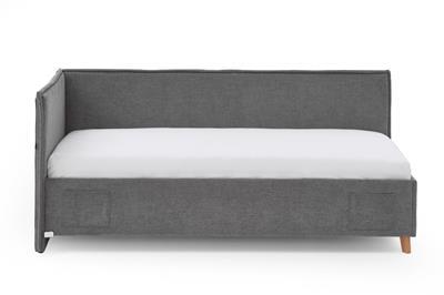 Gestoffeerd Bed Fun 90x200 met rugleuning Antraciet zijaanzicht