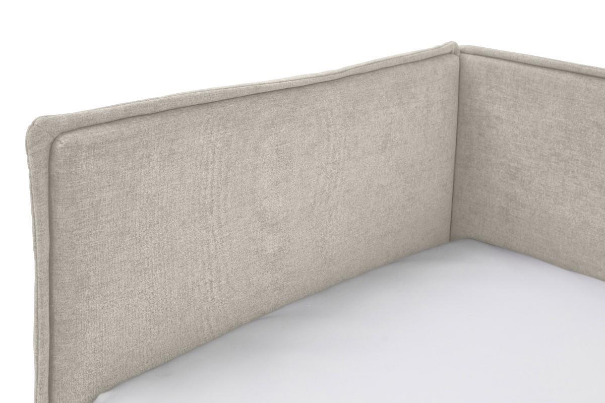 Gestoffeerd Bed Fun 90x200 met rugleuning Beige detail