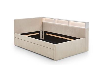 Uno Gestoffeerd Bed met Slaaplade Beige Wit