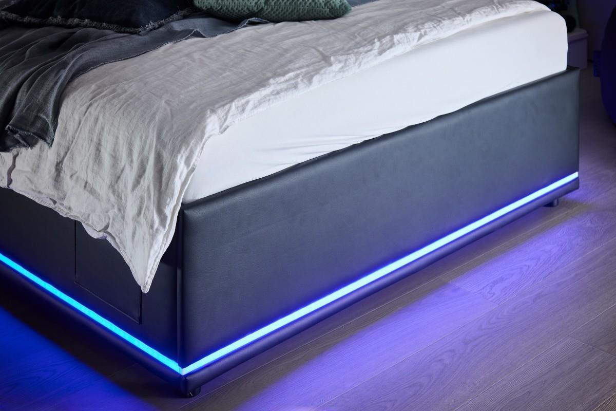 Gestoffeerd Bed Circle 120x200 Zwart detail