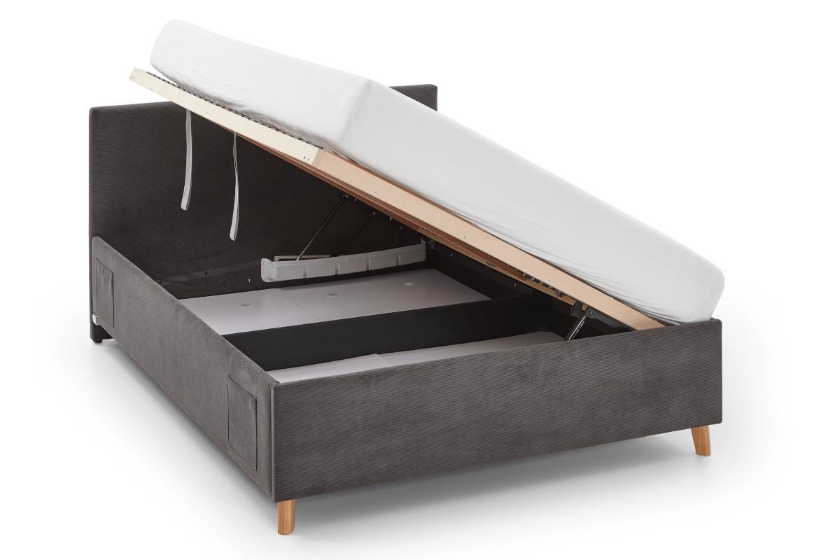 Gestoffeerd Opbergbed Cool 120x200 Antraciet open