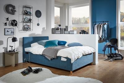 Gestoffeerd Bed Cool 120x200 Blauw hoofdfoto