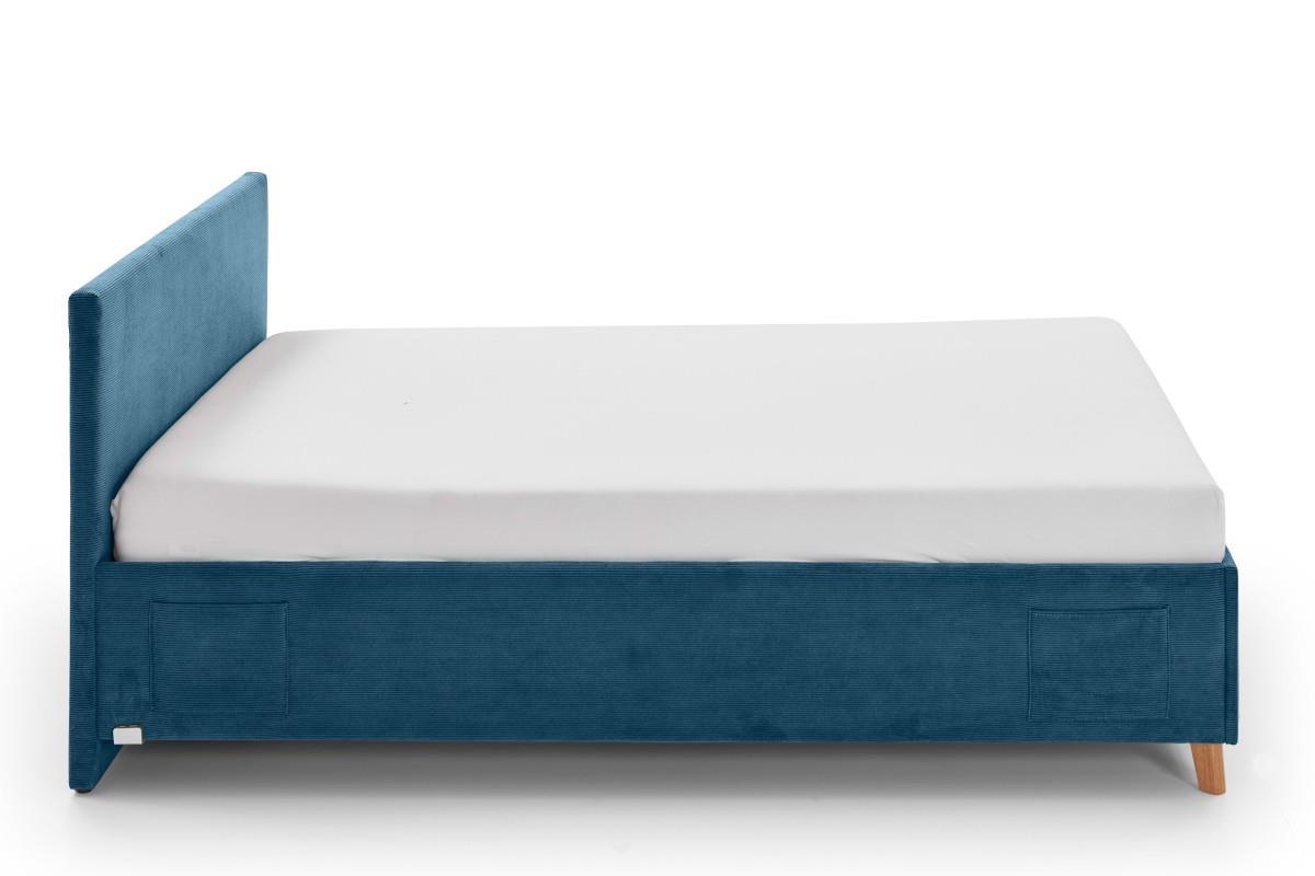 Gestoffeerd Bed Cool 120x200 Blauw zijaanzicht
