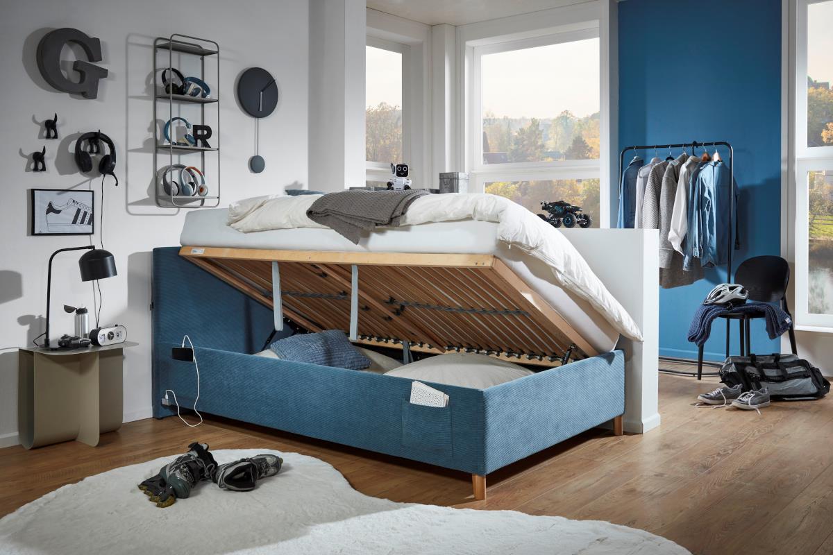 Gestoffeerd Opbergbed Cool 120/200 Blauw