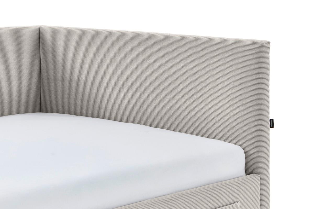 Gestoffeerd Bed Cool 120x200 met rugleuning Beige detail