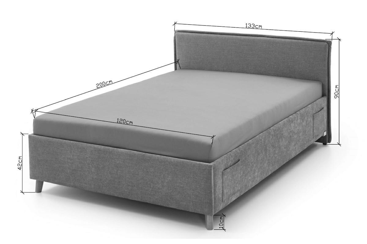 Gestoffeerd Bed Fun 120x200 afmetingen