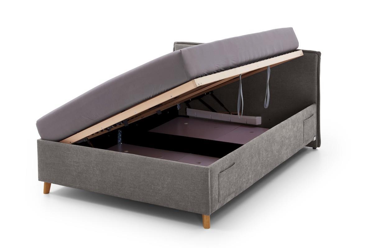 Gestoffeerd Opbergbed Fun 120x200 Antraciet open