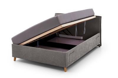 Gestoffeerd Opbergbed Fun 120x200 Antraciet open