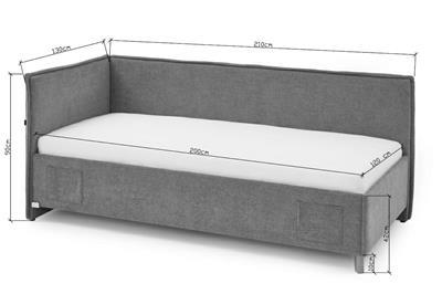Gestoffeerd Bed Fun 120x200 met rugleuning afmetingen