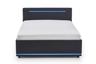 Gestoffeerd Bed Circle 140x200 Zwart vooraanzicht