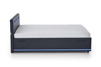 Gestoffeerd Bed Circle 140x200 Zwart zijaanzicht