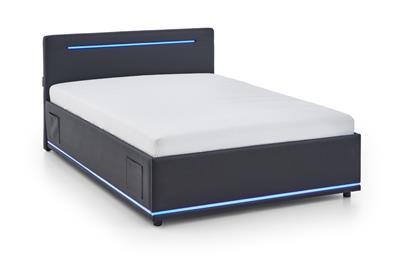 Gestoffeerd Bed Circle 140x200 Zwart