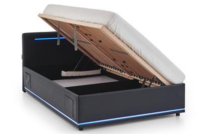 Gestoffeerd Opbergbed Circle 140x200 Zwart open