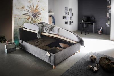  Gestoffeerd Opbergbed Cool 140/200 Antraciet